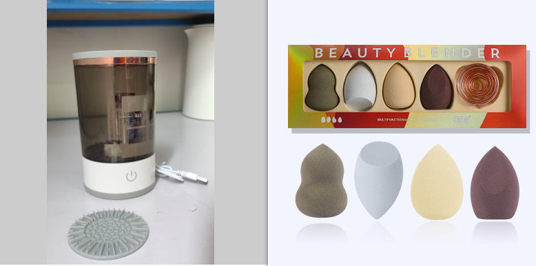 Compact Electric Makeup Brush Cleaner for Women: USB Charged, Auto-Cleaning, Perfect for Eye Shadow Brushes & Cosmetics