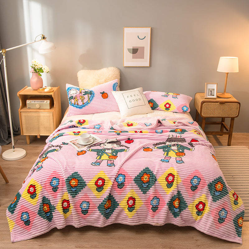 Multi-colour Soft Fleece Flannel Blanket /Spring/Autumn Blanket