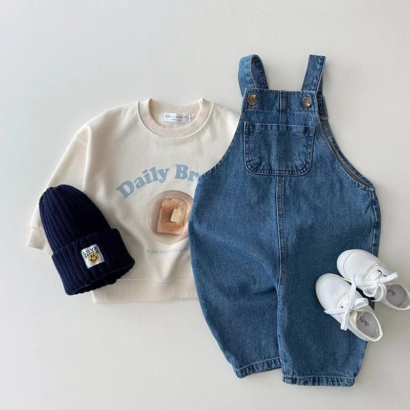 Children's Clothing Denim Suspender Pants