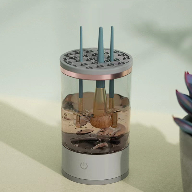 Compact Electric Makeup Brush Cleaner for Women: USB Charged, Auto-Cleaning, Perfect for Eye Shadow Brushes & Cosmetics