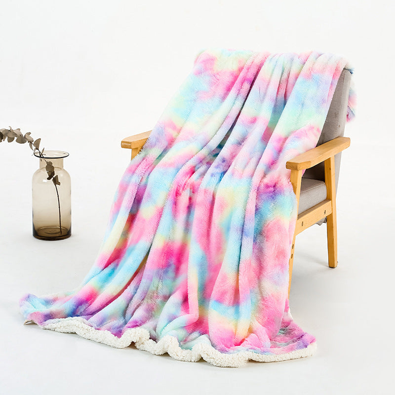 Multi -Color Soft Fleecy Blanket -Faux Fur