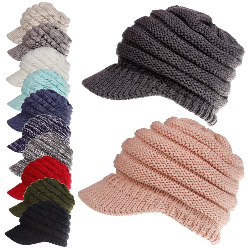 Soft Knitted Ponytail Beanies for Women, Perfect for Autumn and Winter, Providing Warmth and Style