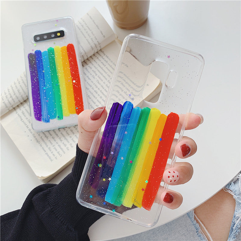 Glitter rainbow phone case