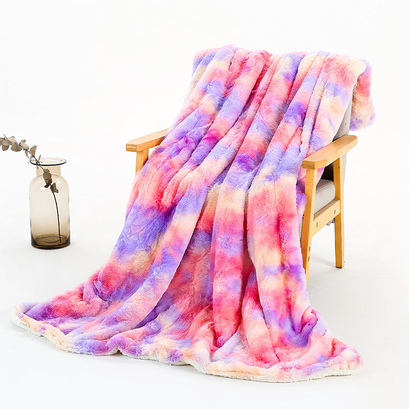 Multi -Color Soft Fleecy Blanket -Faux Fur