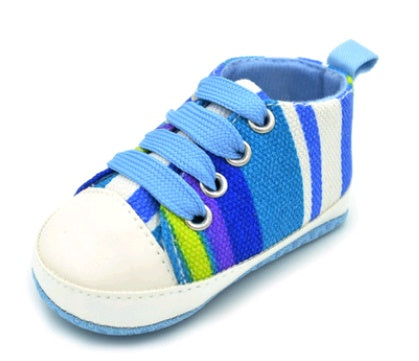 Rainbow canvas soft bottom baby shoes