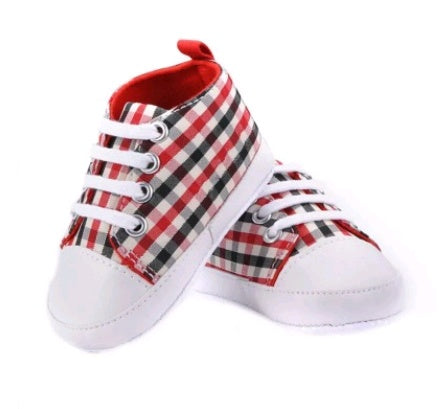 Rainbow canvas soft bottom baby shoes