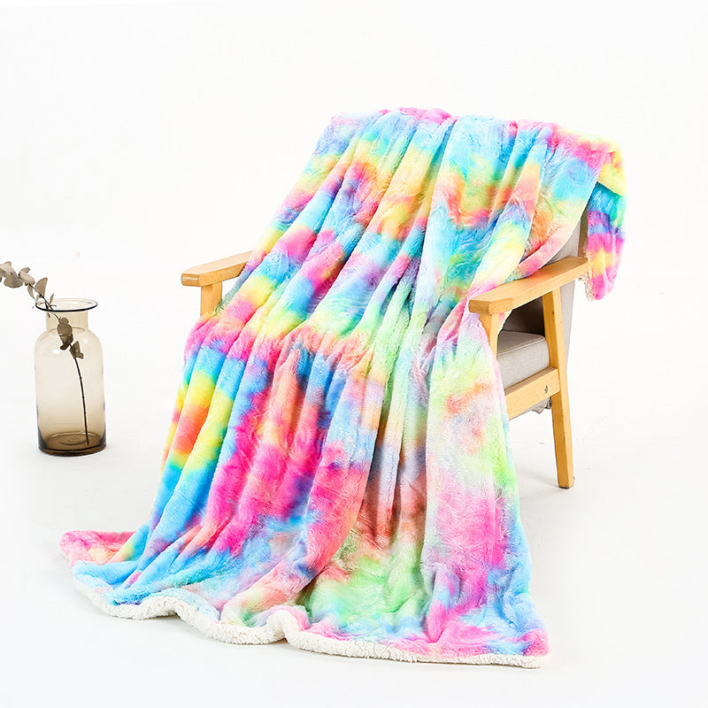Multi -Color Soft Fleecy Blanket -Faux Fur