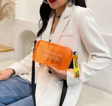 Fashionable Trend: Transparent Square Jelly Bag for Shoulder or Crossbody Wear