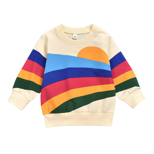 Unisex jumper Rainbow Print Long Sleeved Children's Clothing