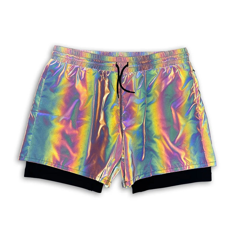 Reflective Men Short Casual Work Night Club Running Mens Short Pants