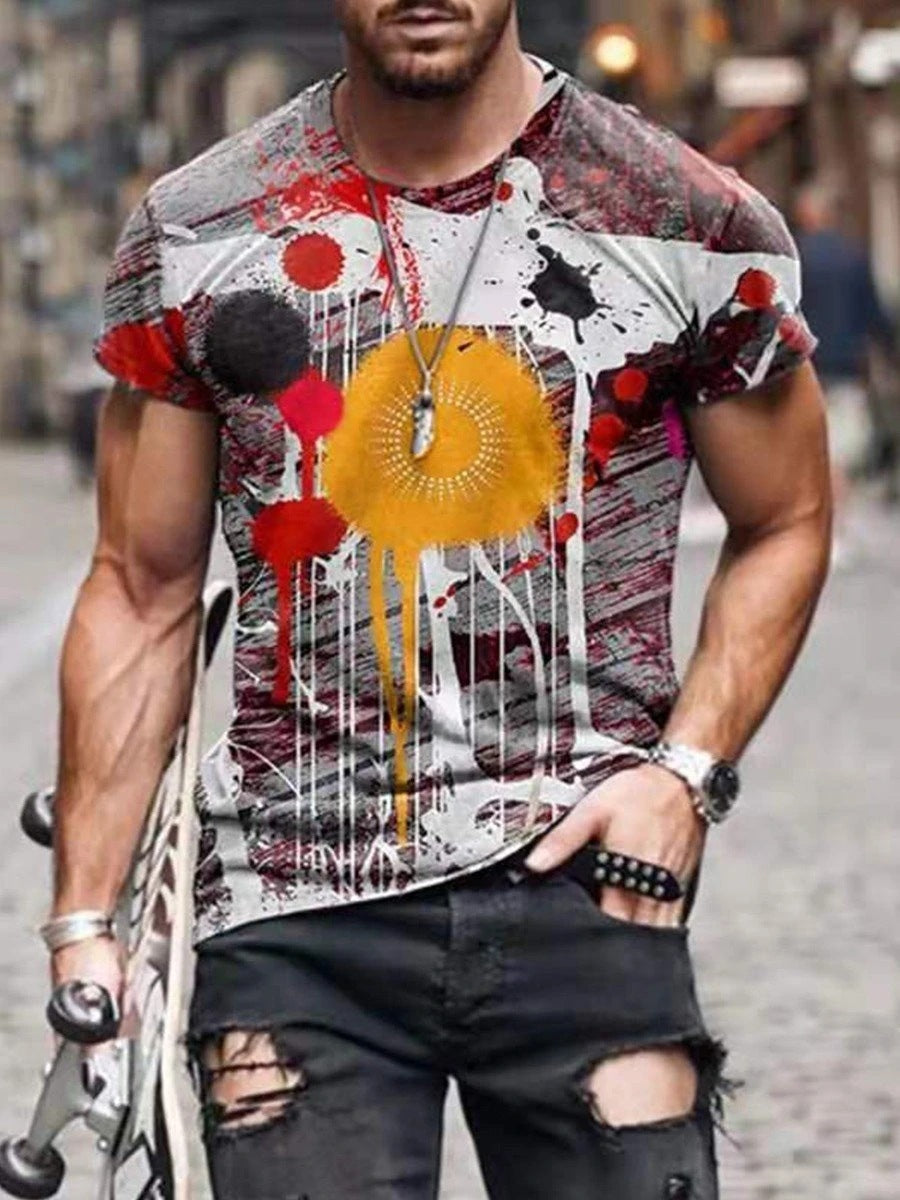 Mens Abstract Casual Print T-Shirt
