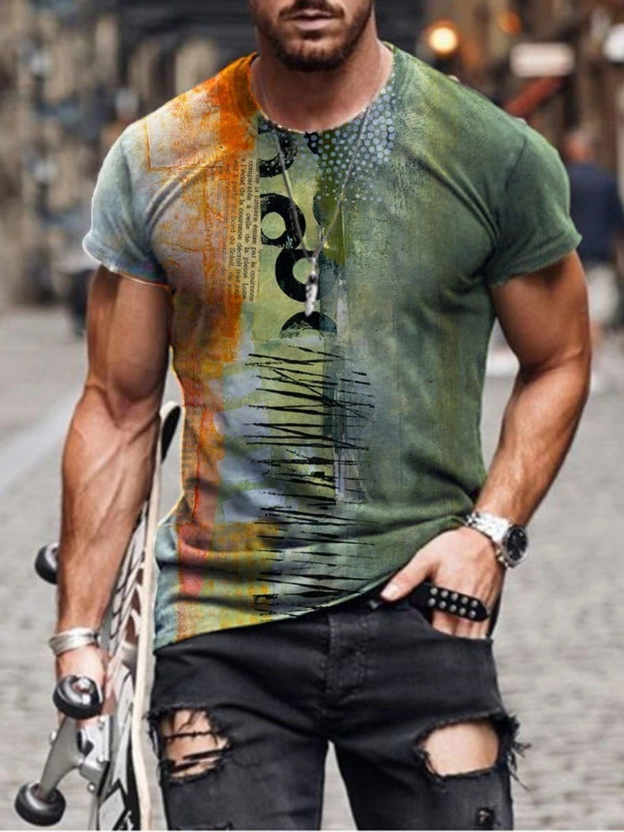 Mens Abstract Casual Print T-Shirt