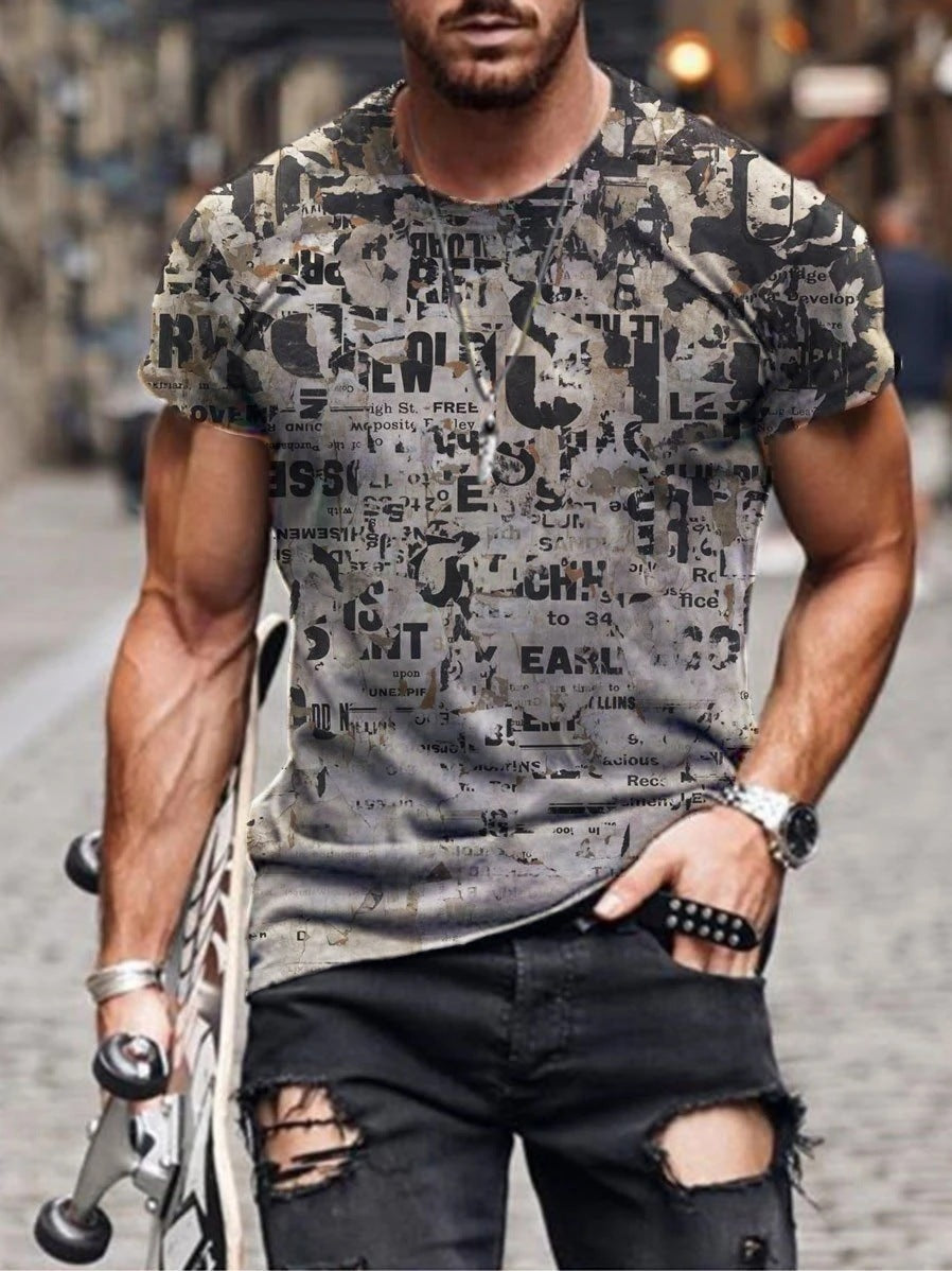 Mens Abstract Casual Print T-Shirt