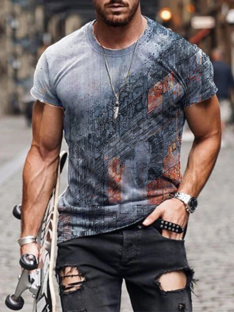 Mens Abstract Casual Print T-Shirt