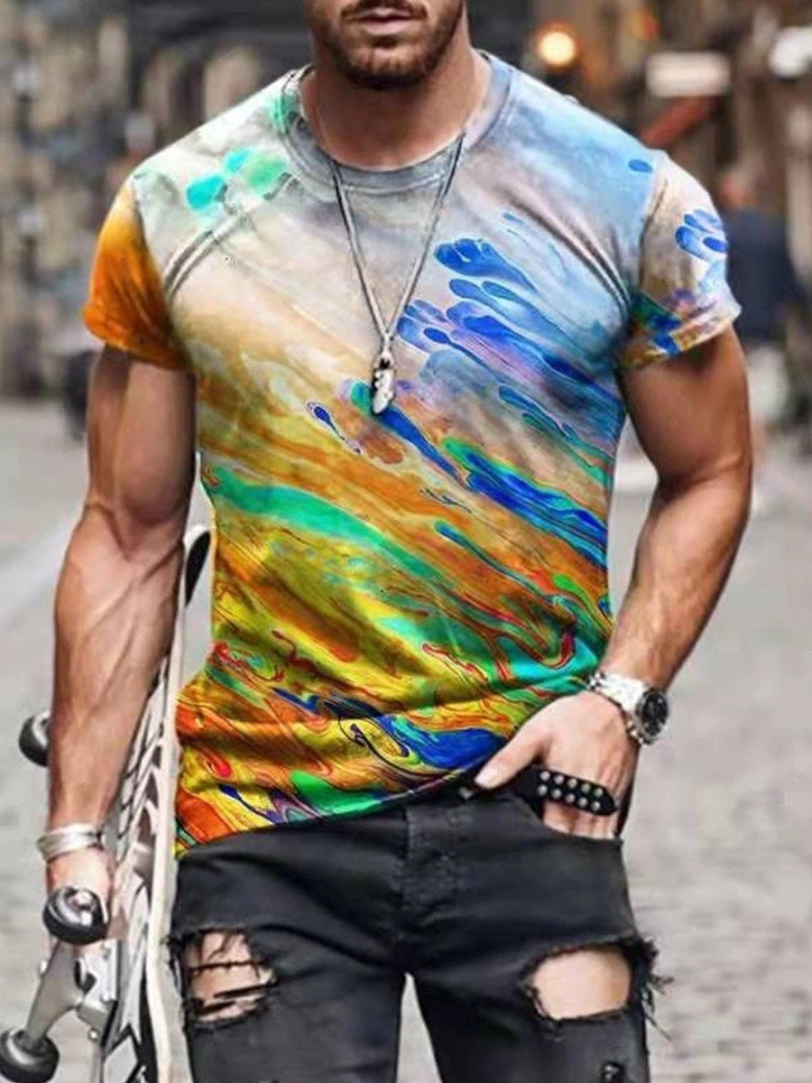 Mens Abstract Casual Print T-Shirt