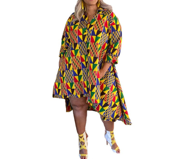 Plus Size Coloured Dress / Retro Style