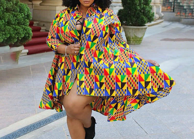 Plus Size Coloured Dress / Retro Style