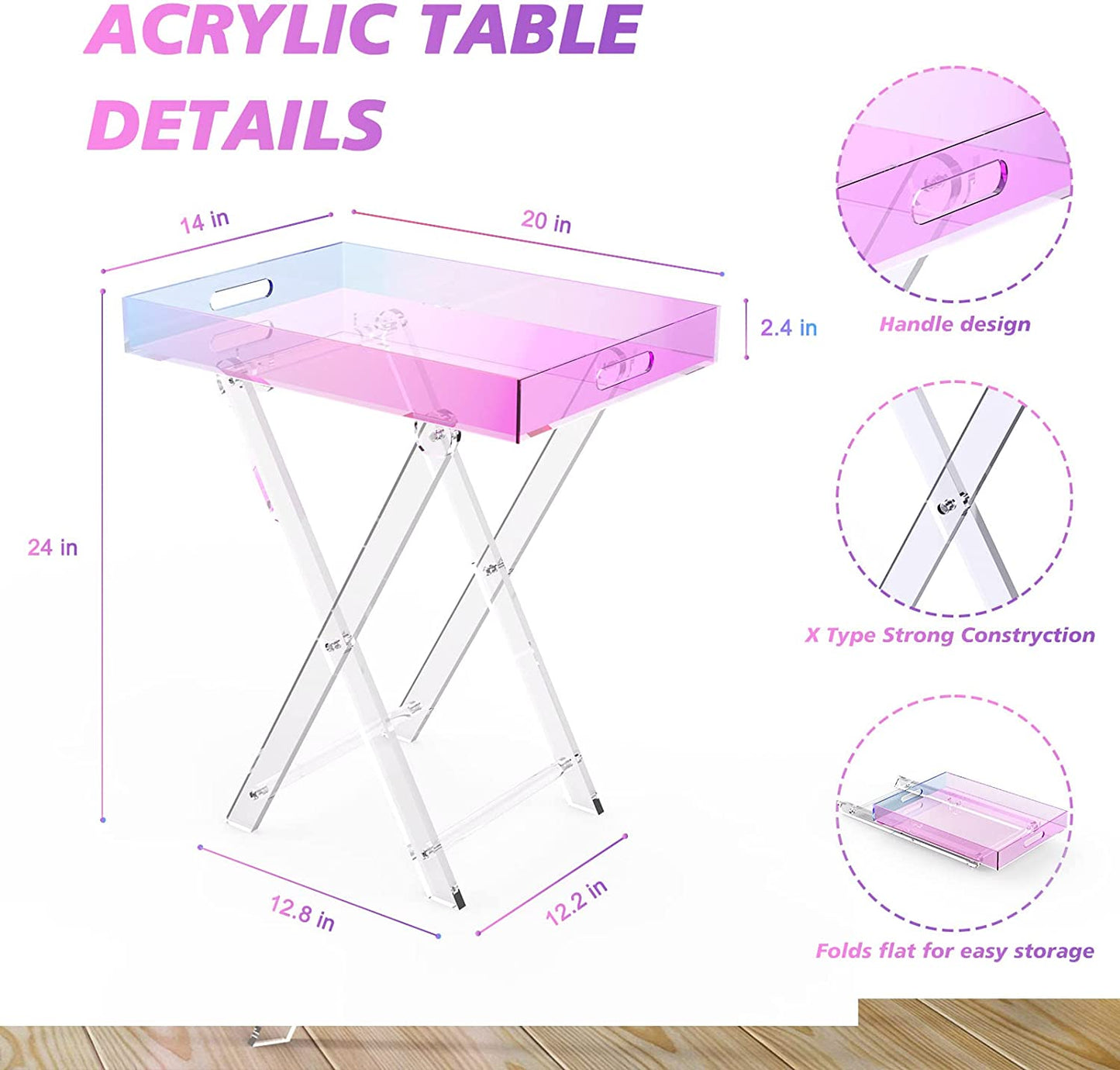 Colored Box Acrylic clear Table