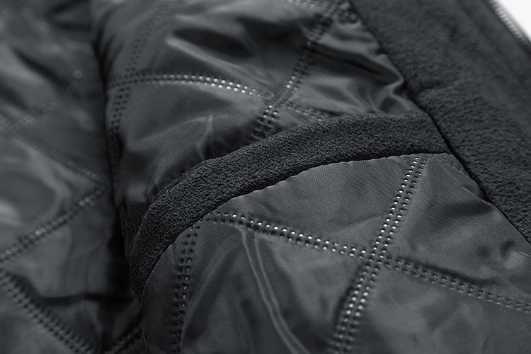Men's Suede Stand Collar /Jacket Double Zipper Pocket Clothing