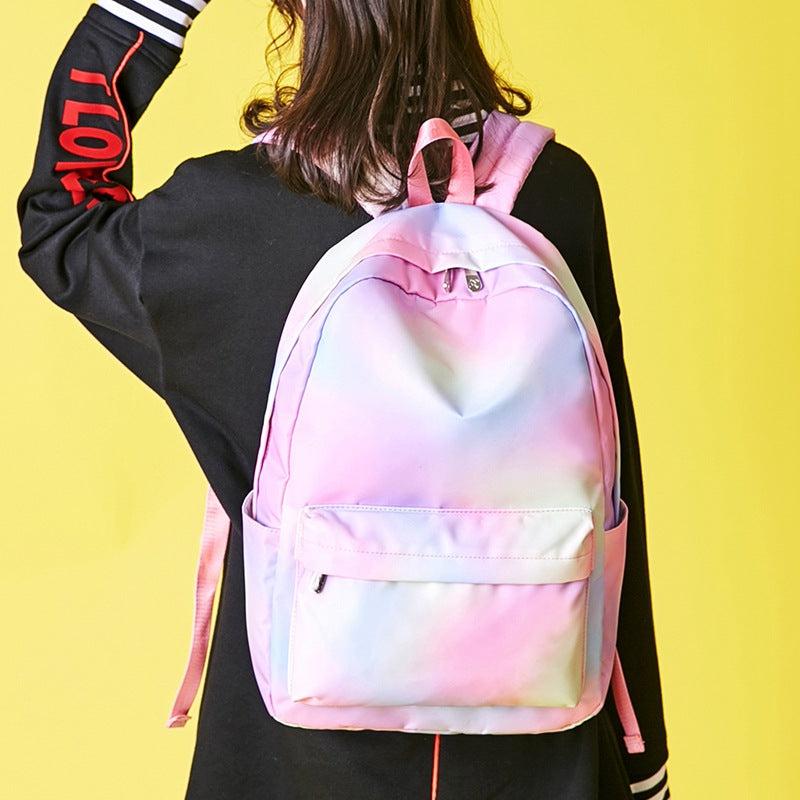 Rainbow Three - piece backpack girl