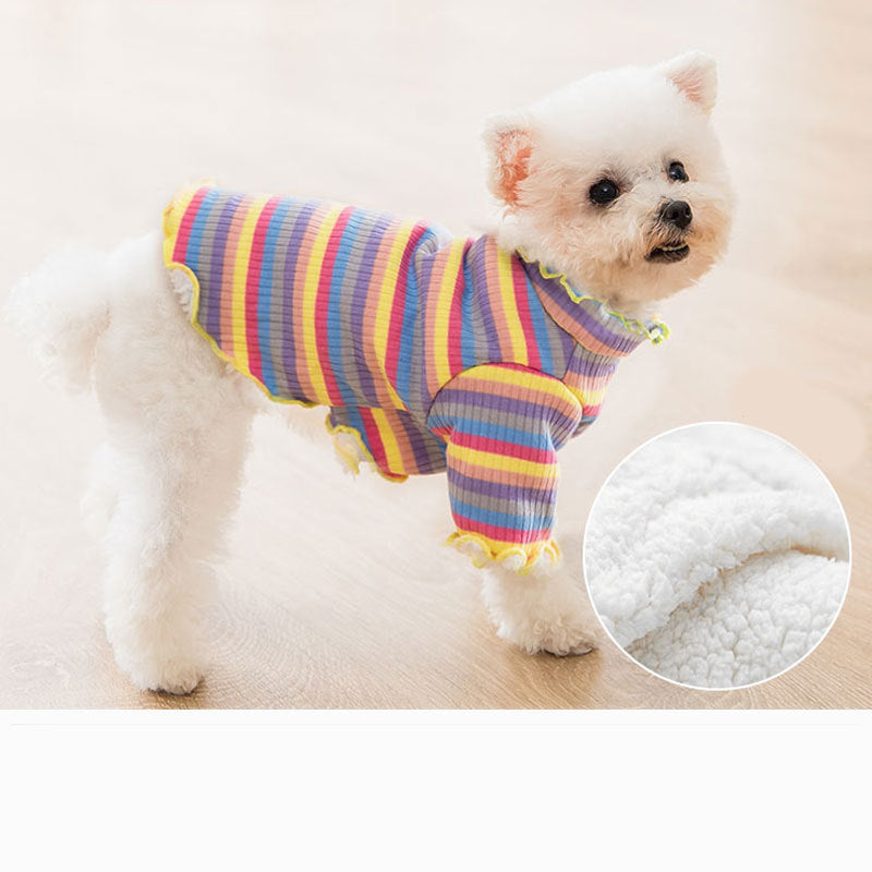 Knitted Rainbow Pet dog clothes