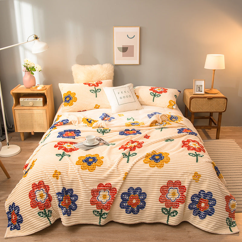 Multi-colour Soft Fleece Flannel Blanket /Spring/Autumn Blanket