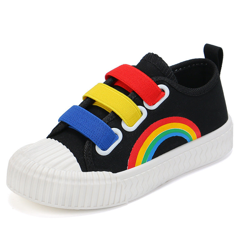 Unisex Kids Coloured Strap Sneakers Canvas Shoes