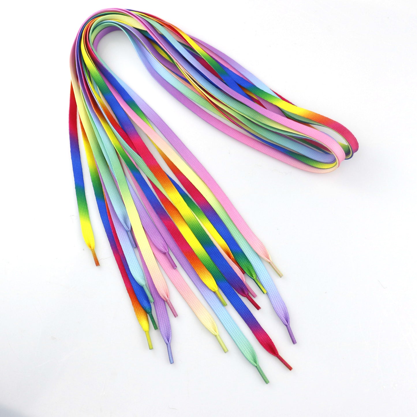 Polyester Rainbow Shoelace Flat Sports Canvas Shoes