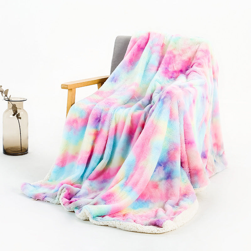 Multi -Color Soft Fleecy Blanket -Faux Fur