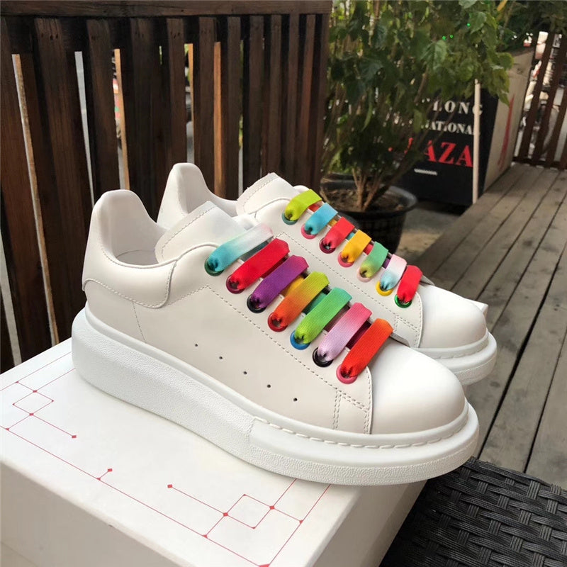 Women's plain rainbow lace shoes