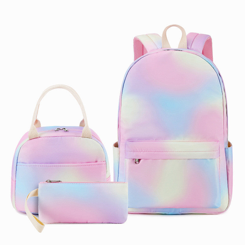 Rainbow Three - piece backpack girl