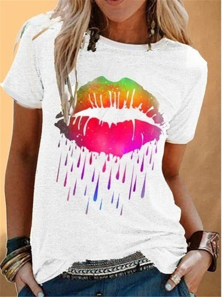 Sexy lips Print Tees