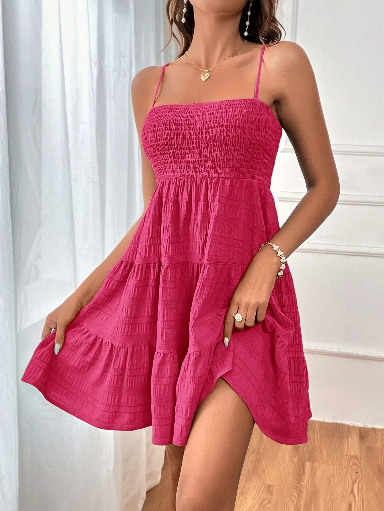 Women's Colored Pleated Dresses