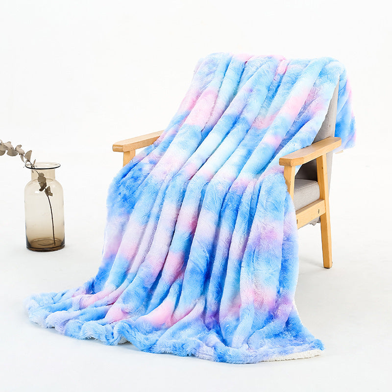 Multi -Color Soft Fleecy Blanket -Faux Fur