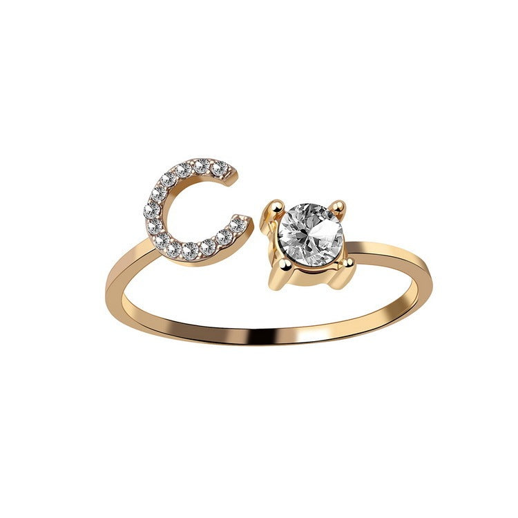 Unique / Elegant Adjustable Initial 26 rings