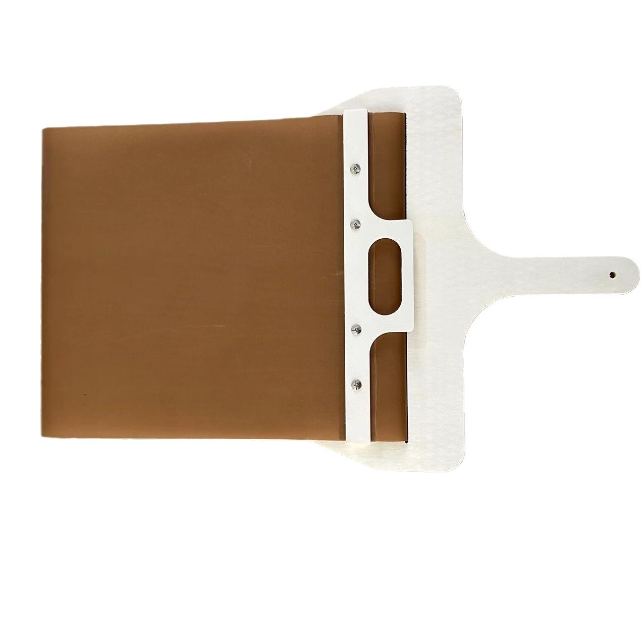 Kitchen Three sizes of sliding pizza peel shovels with wooden handles, designed for easy pizza transfer and storage.