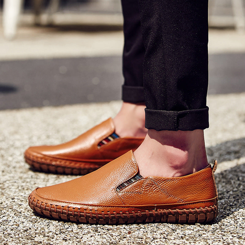 Men's Casual Business Shoes Crafted from First Layer Cowhide Leather
