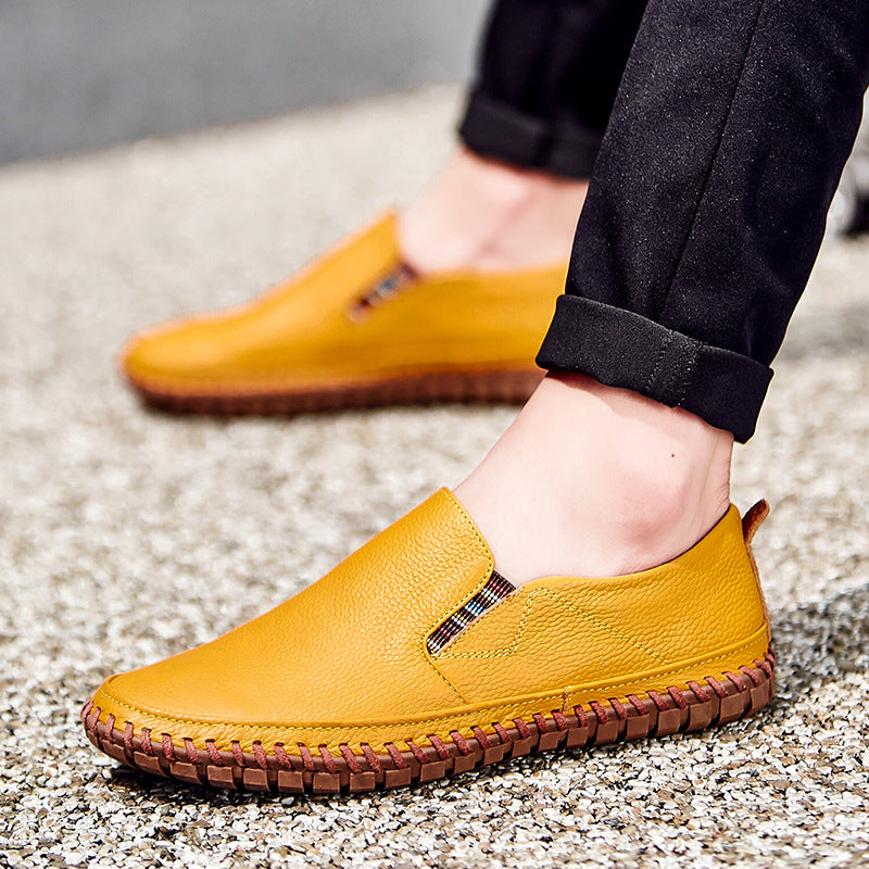 Men's Casual Business Shoes Crafted from First Layer Cowhide Leather