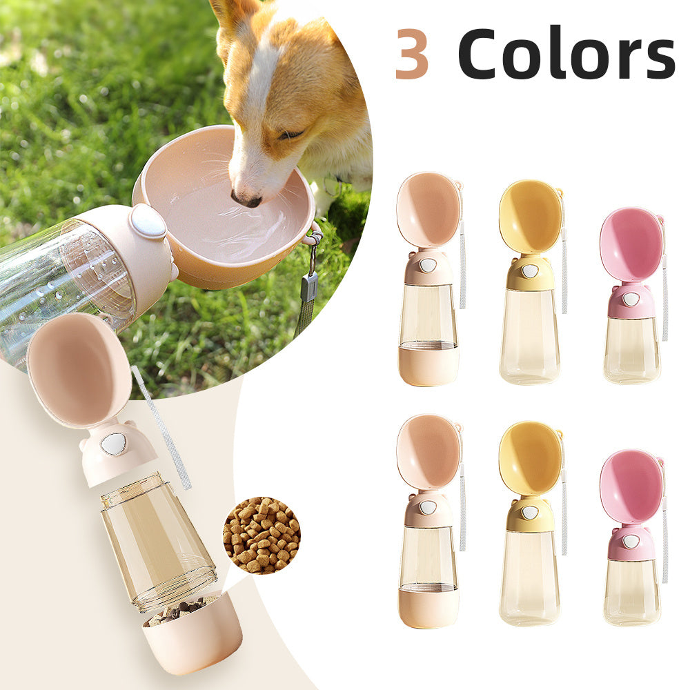 All in One Portable Outdoor Dog Water Bottle/ Container/ Meal Dispenser
