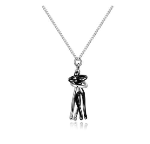 Simple Temperament Clavicle Chain Love Hug Necklace, Unisex Men Women Couple Jewelry
