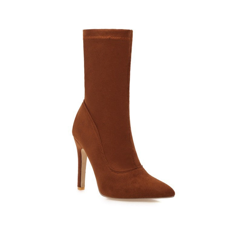 Women's Trade Women's Boots Pointed Toe Stiletto Large Size