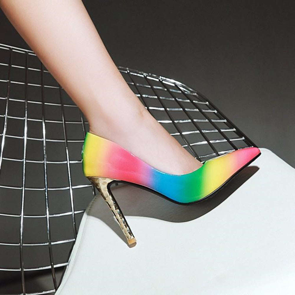 Women's Pointed Rainbow Low-Top Shoes