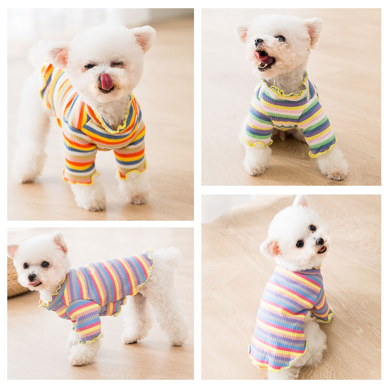Knitted Rainbow Pet dog clothes