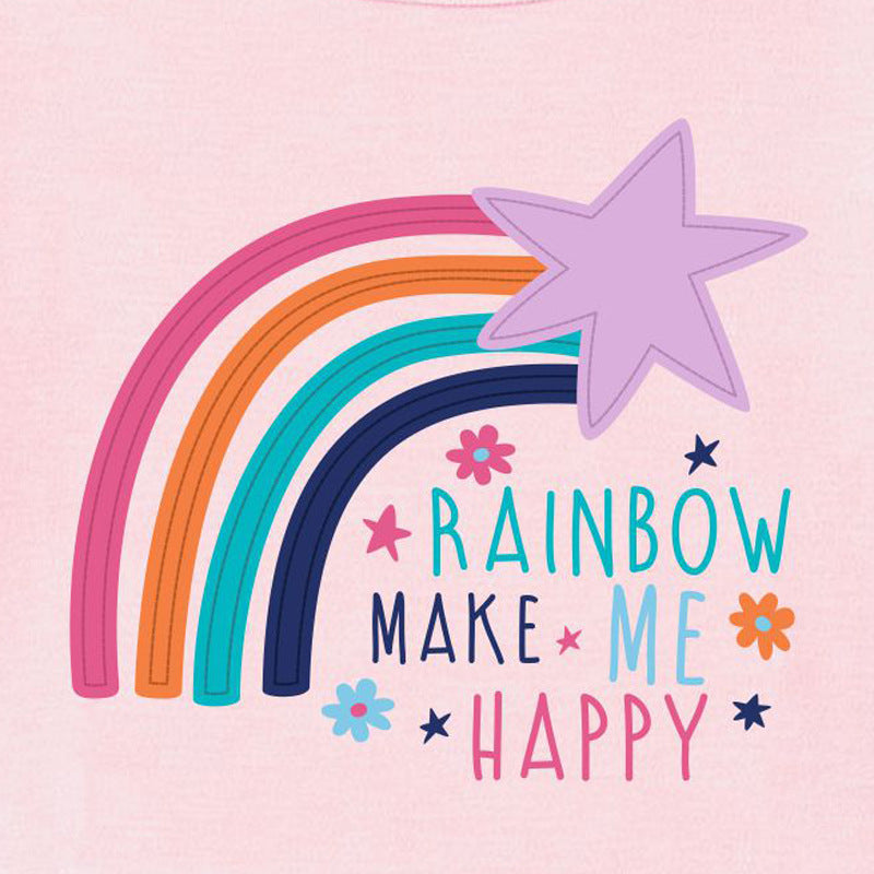 Children's Rainbow Embroidery Hit Long-sleeved Suit