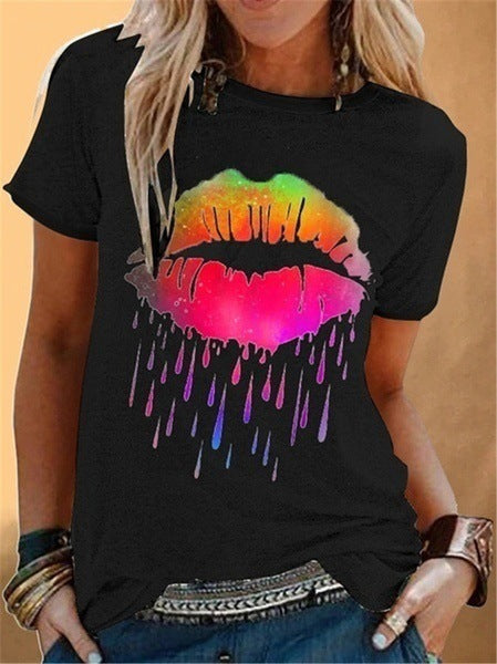 Sexy lips Print Tees