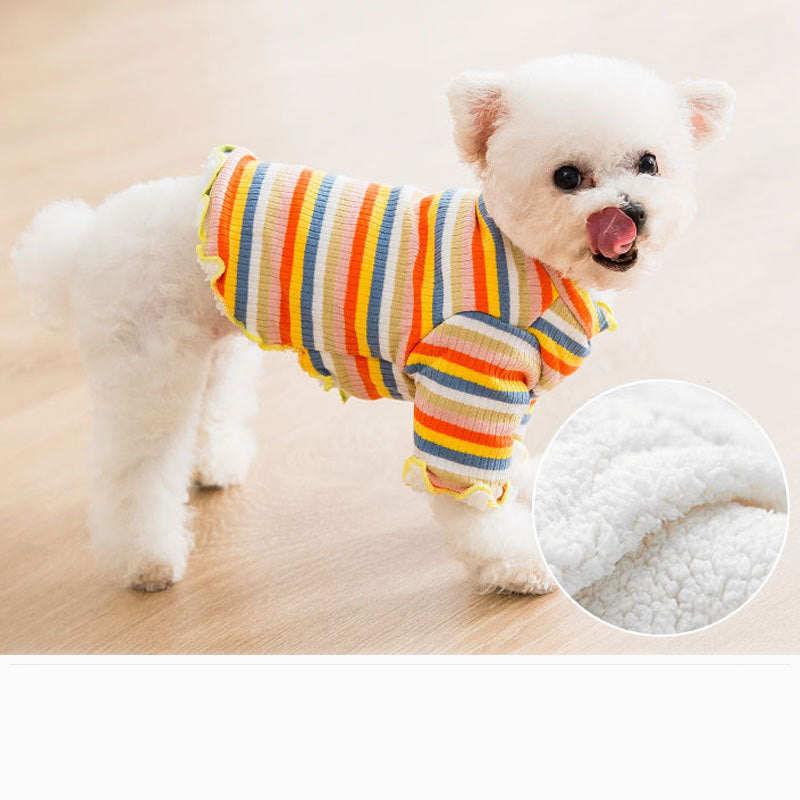 Knitted Rainbow Pet dog clothes