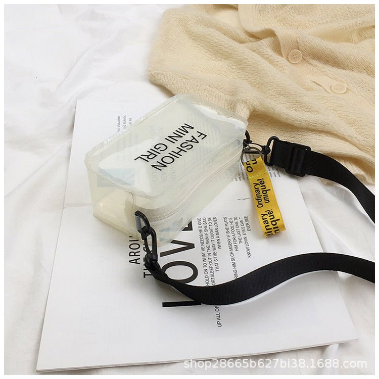 Fashionable Trend: Transparent Square Jelly Bag for Shoulder or Crossbody Wear
