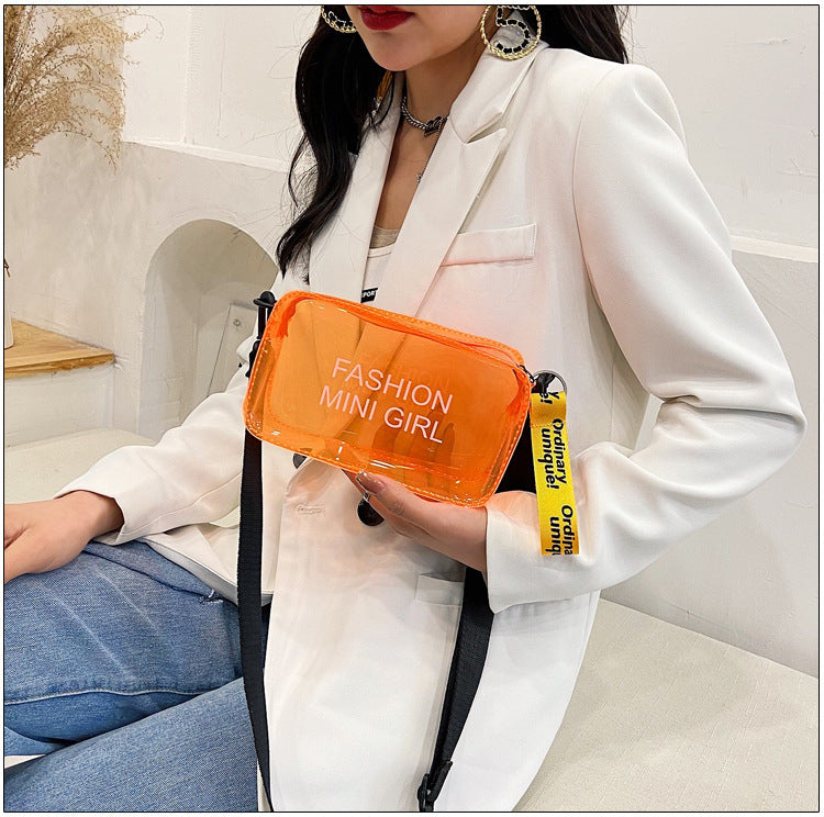Fashionable Trend: Transparent Square Jelly Bag for Shoulder or Crossbody Wear