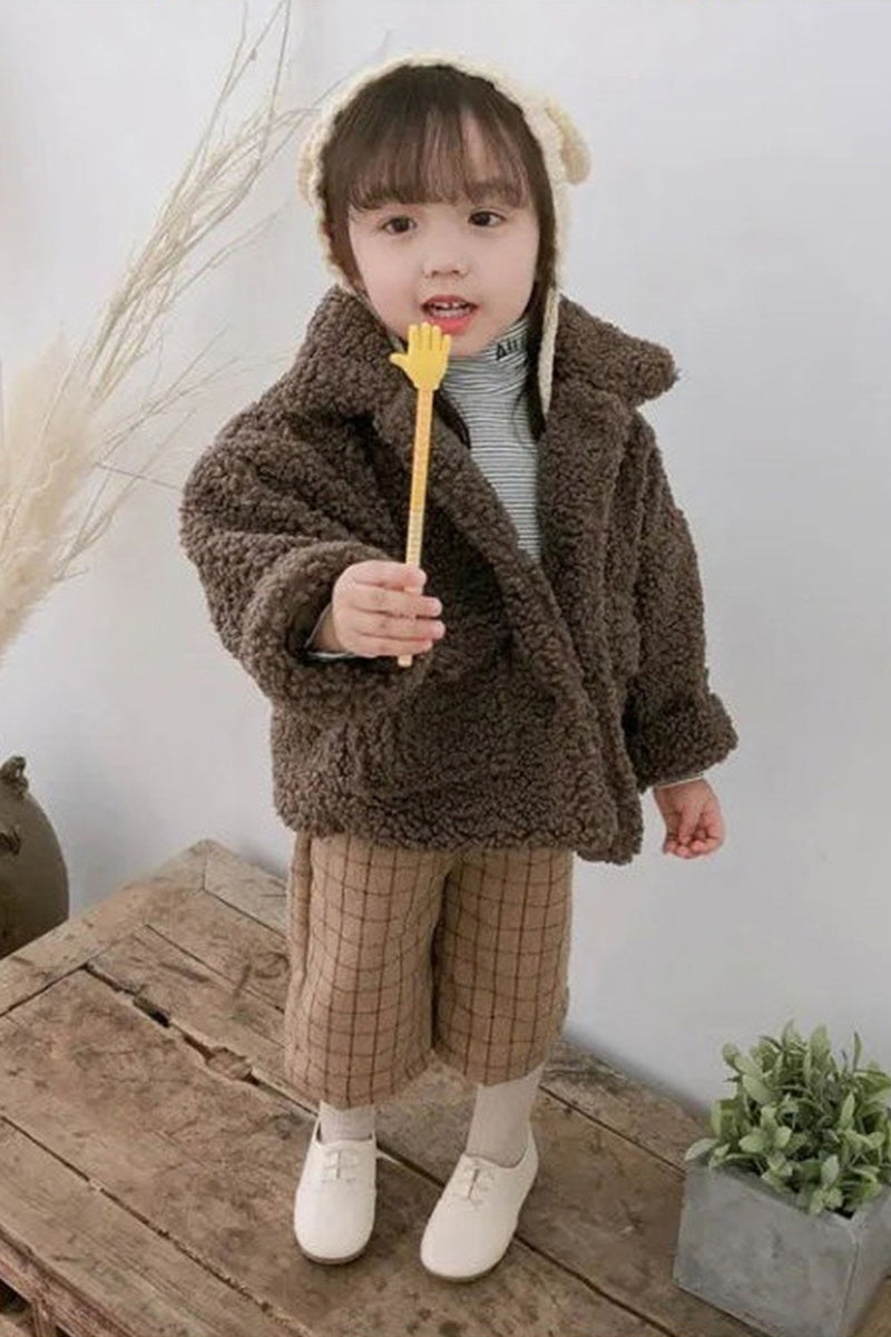 Stylish Thickened Fleece Solid Color Toddler Top