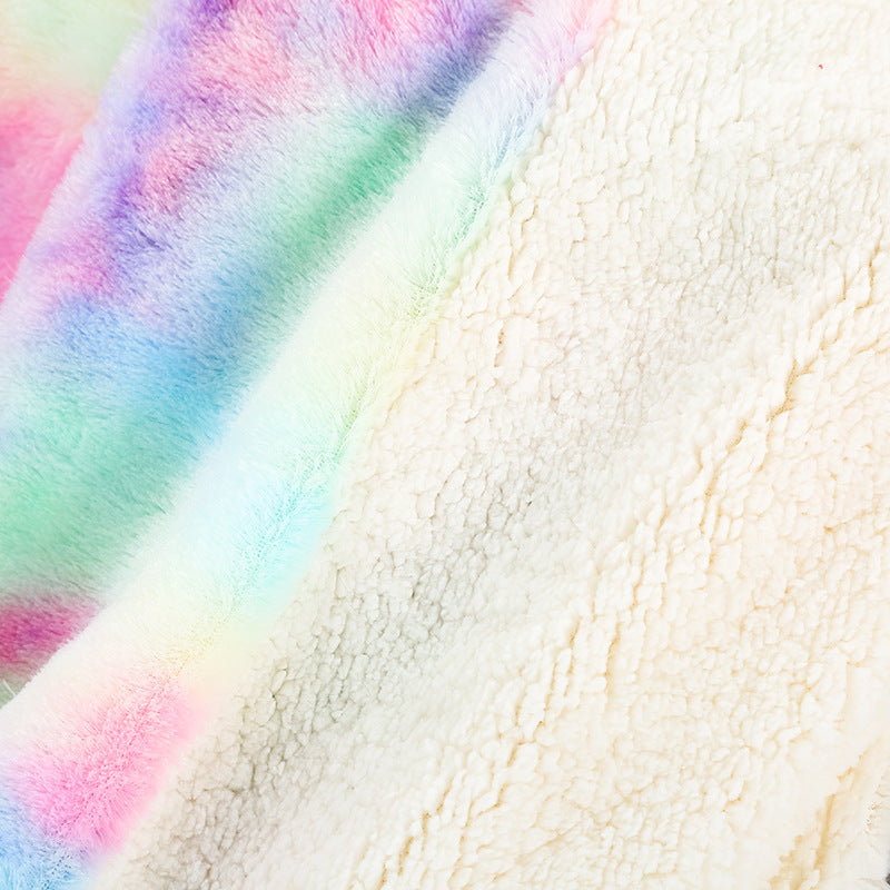 Multi -Color Soft Fleecy Blanket -Faux Fur